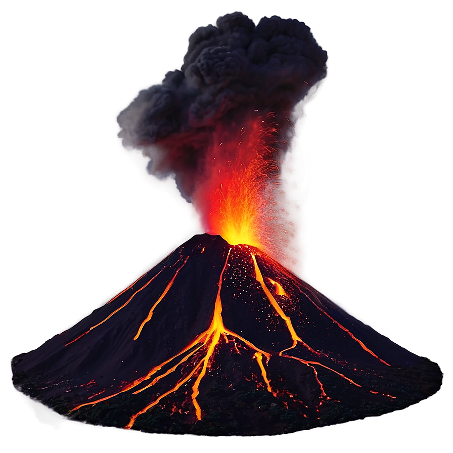 Volcano Erupting At Night Png Ios2