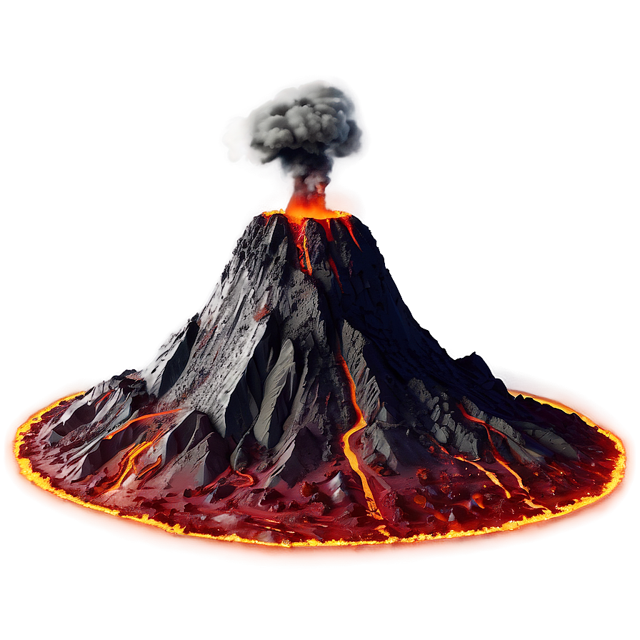 Volcano In Sci-fi Landscape Png Yic80