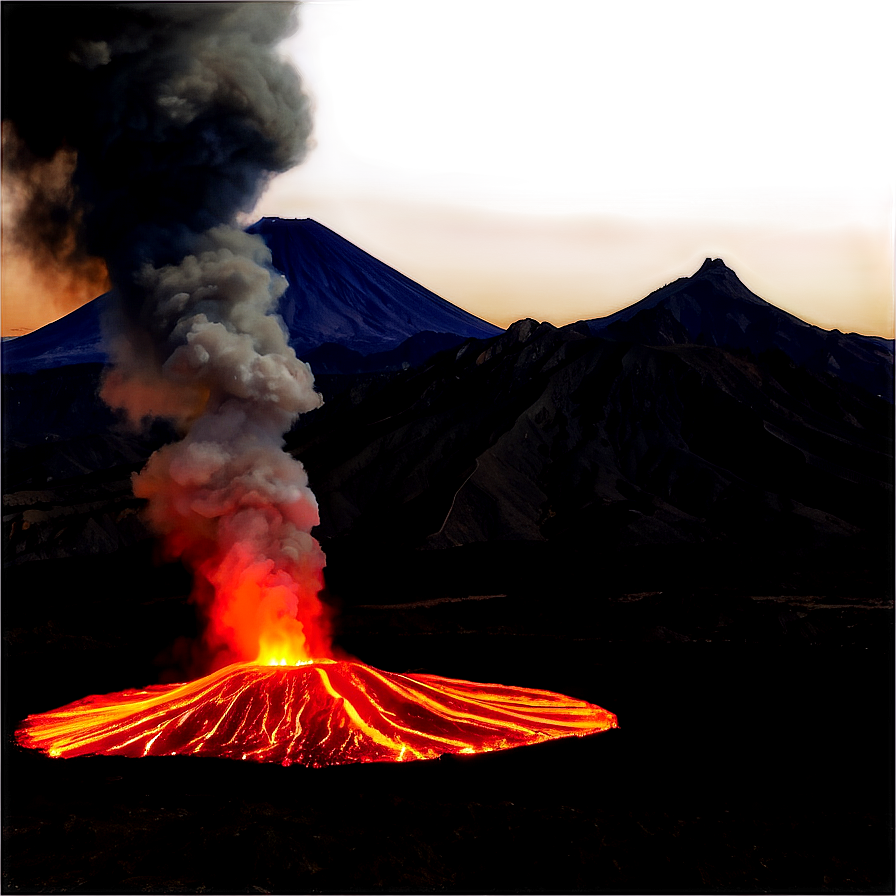 Volcano In Sunset Glow Png Dws53