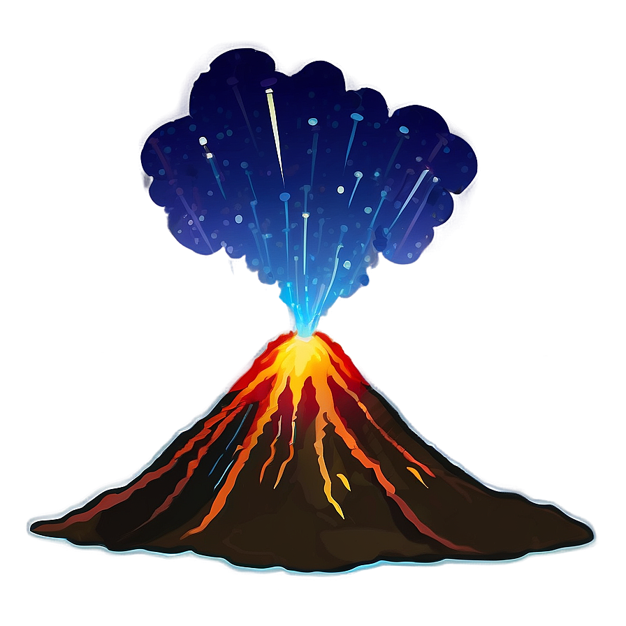 Volcano Under Stars Png 05232024