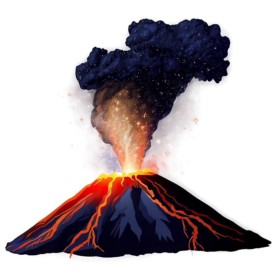 Volcano Under Stars Png 69