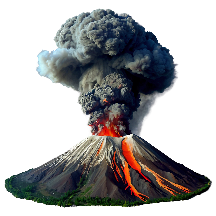 Volcano With Ash Plume Png 35
