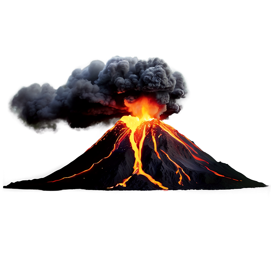 Volcano With Fiery Sky Png Hqc92