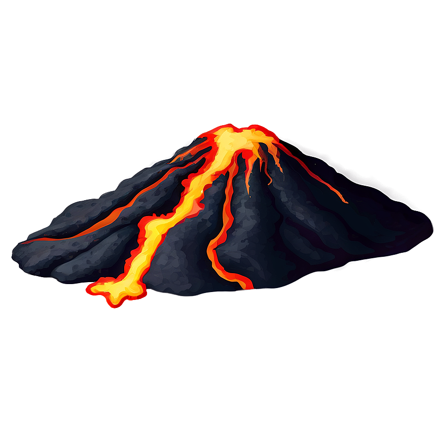 Volcano With Flowing Lava Png Rhw54