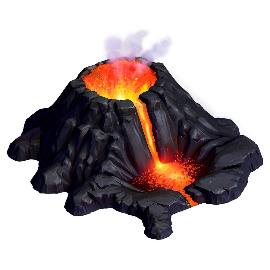 Volcano With Glowing Magma Png Aeb