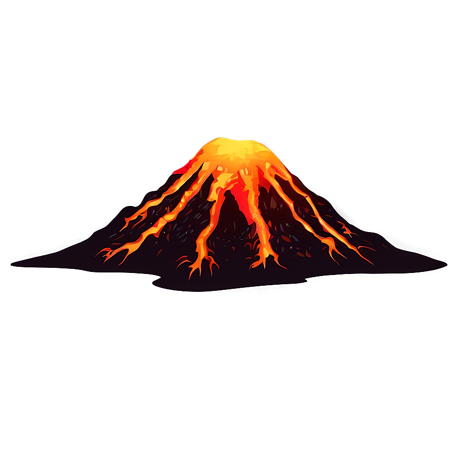 Volcano With Glowing Magma Png Glw