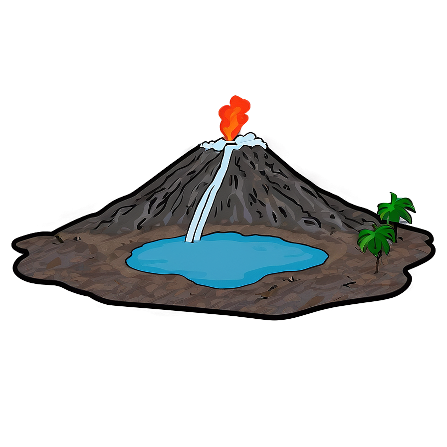 Volcano With Hot Springs Png 05232024