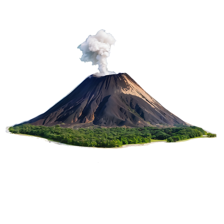 Volcano With Rising Smoke Png 05232024