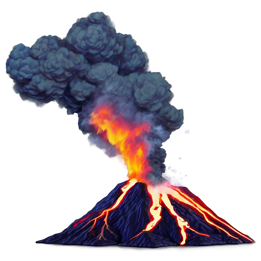 Volcano With Thunderstorm Png 05232024
