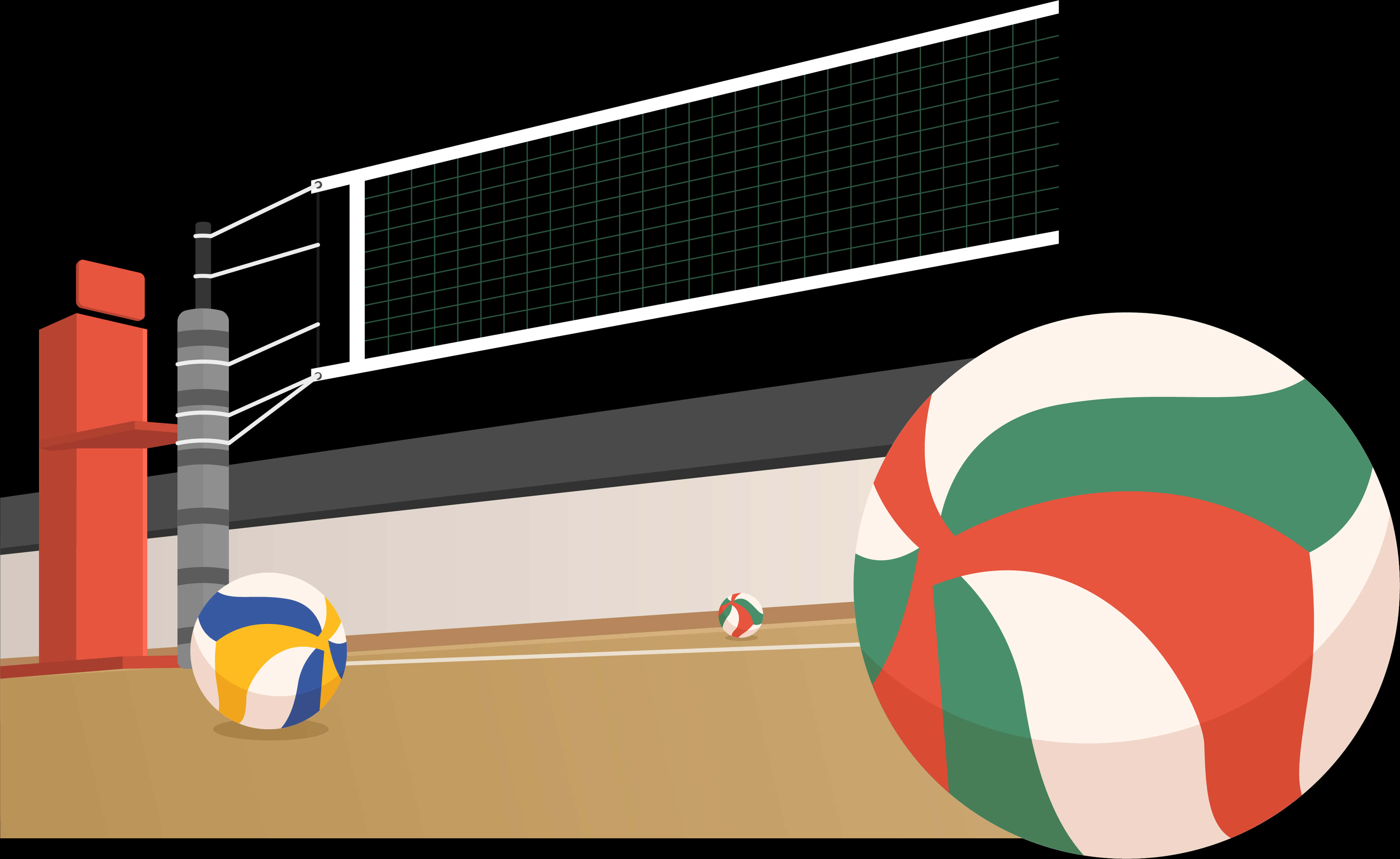 Volleyball Courtand Balls