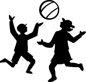 Volleyball Silhouette Against Dark Background