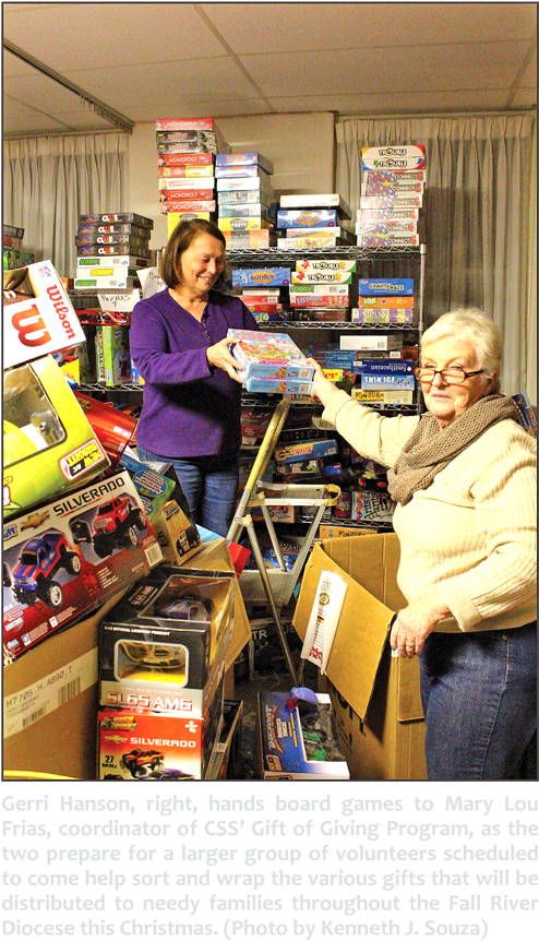 Volunteers Organizing Donated Toys