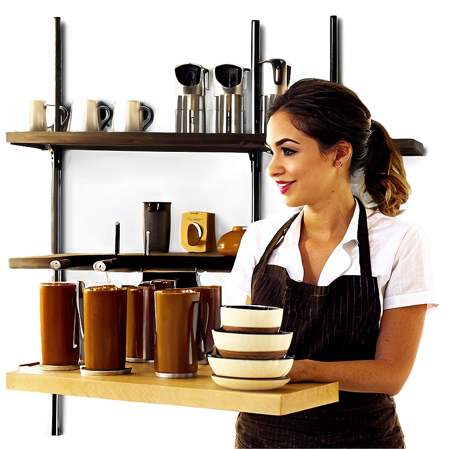 Waitress In Coffee Shop Png Kri