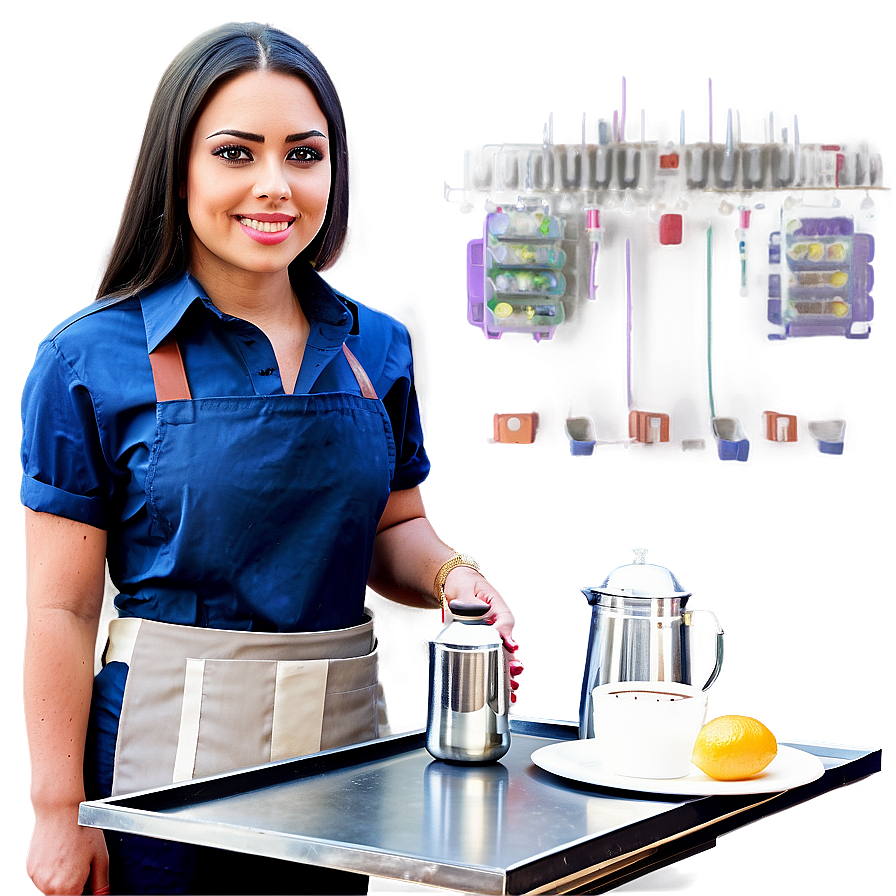 Waitress With Tray Png Sxj