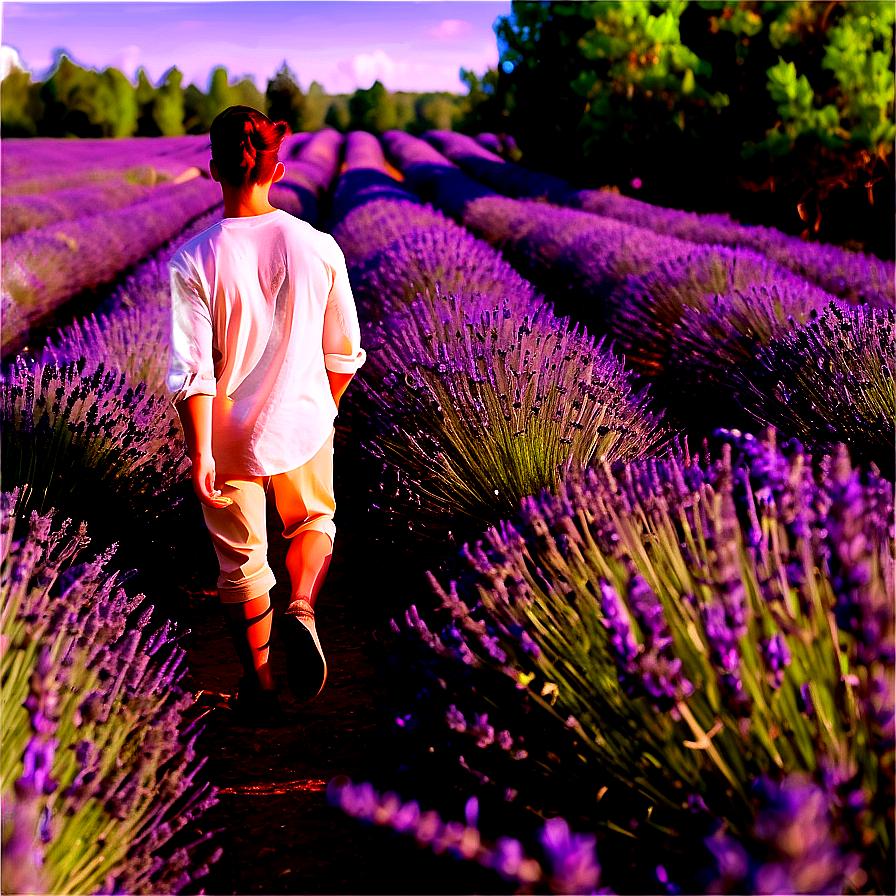 Walking Through Lavender Fields Png 05232024