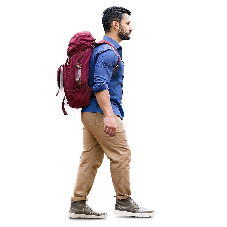 Walking With A Backpack Png Xet23