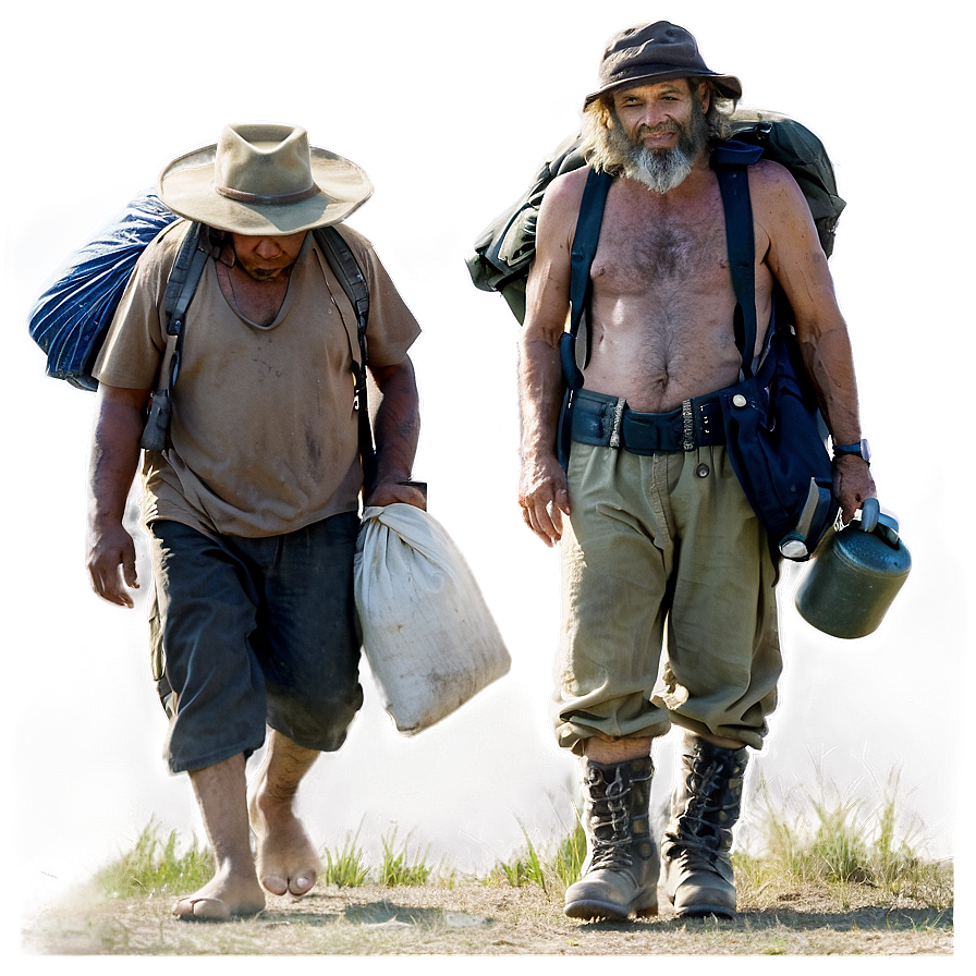 Wandering Hobo Journey Png Bue