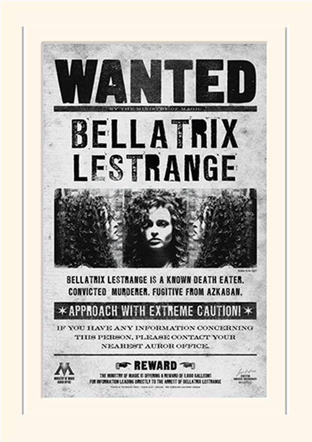 Wanted Poster Bellatrix Lestrange