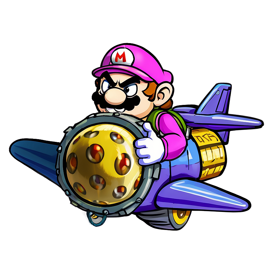 Wario Flying On His Plane Png 05242024