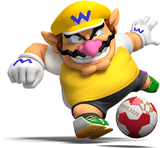 Wario Kicking Tokyo2020 Soccer Ball