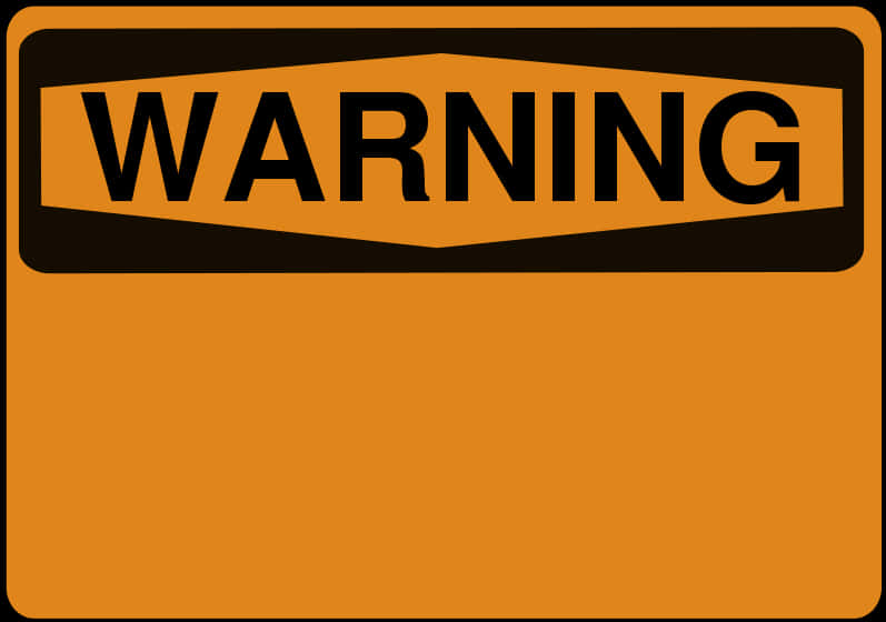 Warning Sign Orange Black