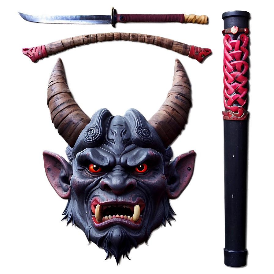 Warrior Oni With Naginata Png Vru