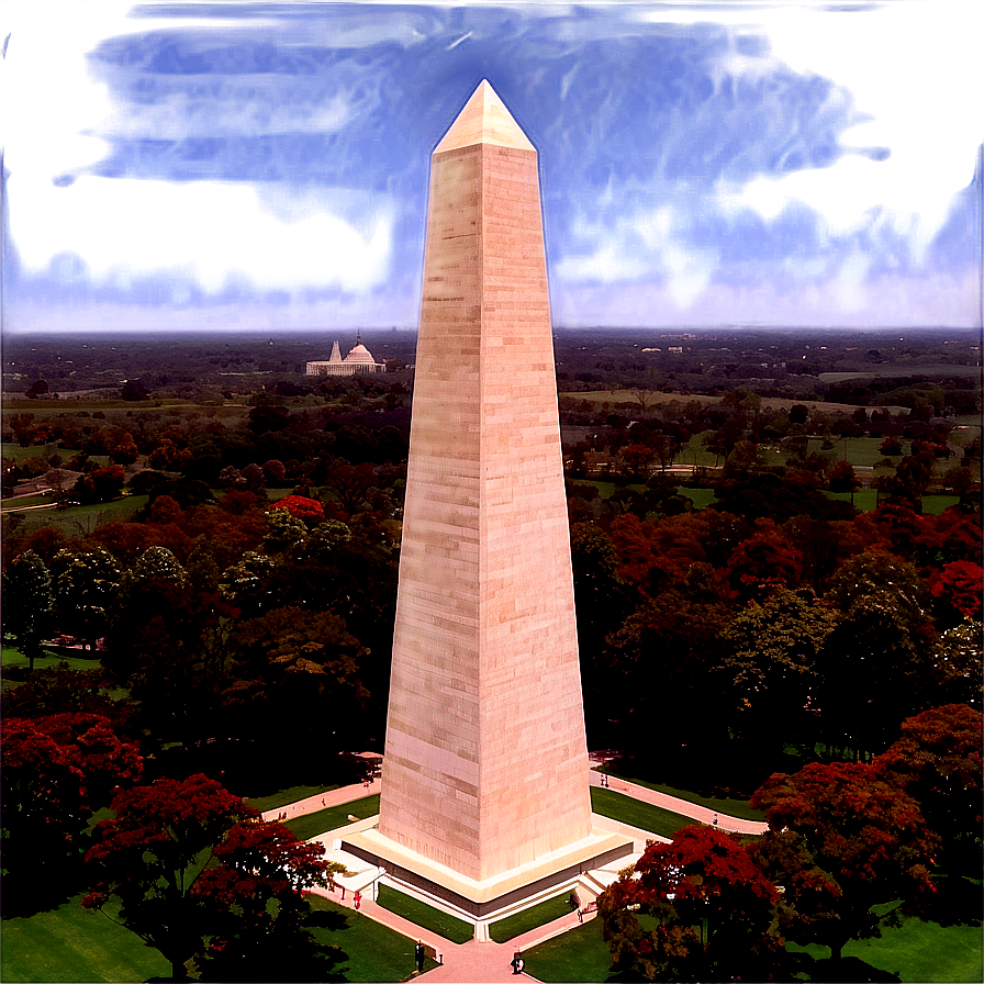 Washington Monument Encircled By Trees Png Xxa