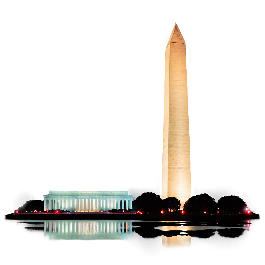 Washington Monument Glowing At Night Png 10