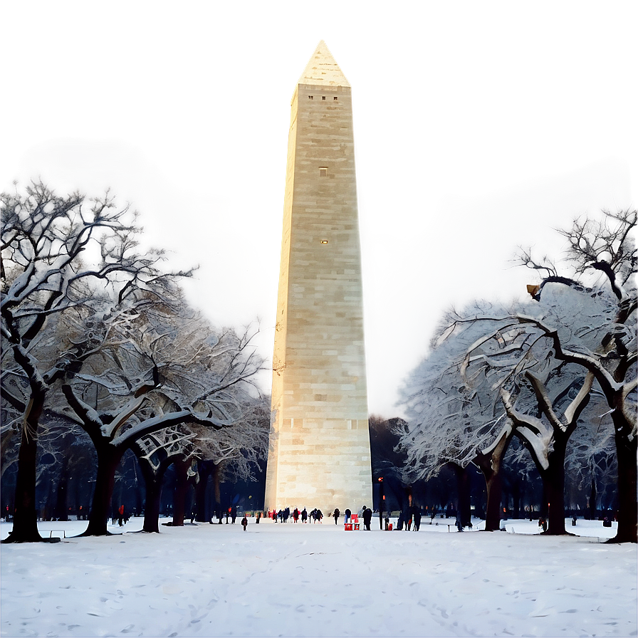 Washington Monument In Winter Wonderland Png 06202024