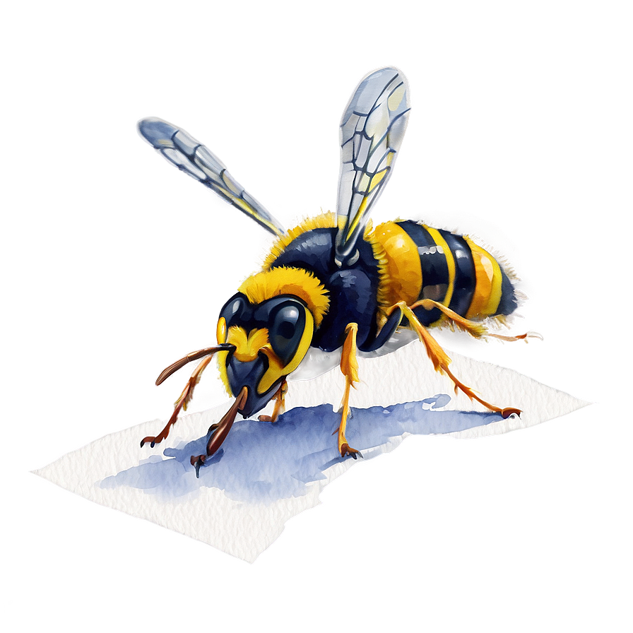 Wasp Watercolor Painting Png 19