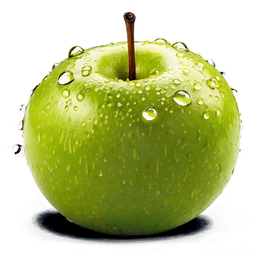 Water Droplets On Green Apple Png Fph62