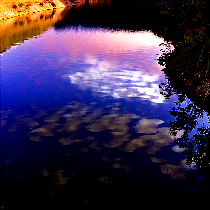 Water Reflections By The Dam Png 06292024