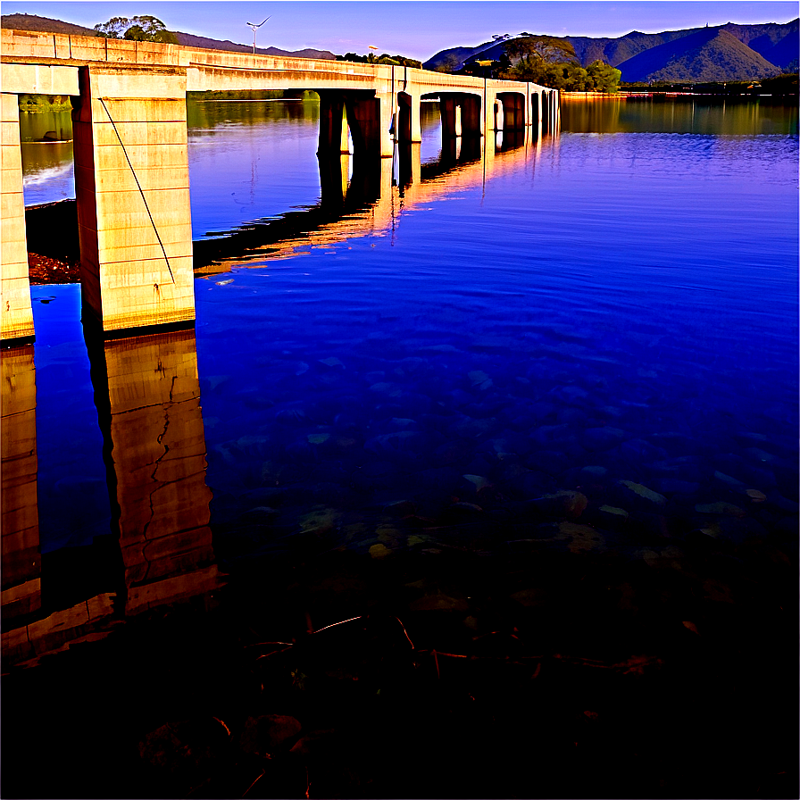 Water Reflections By The Dam Png 76