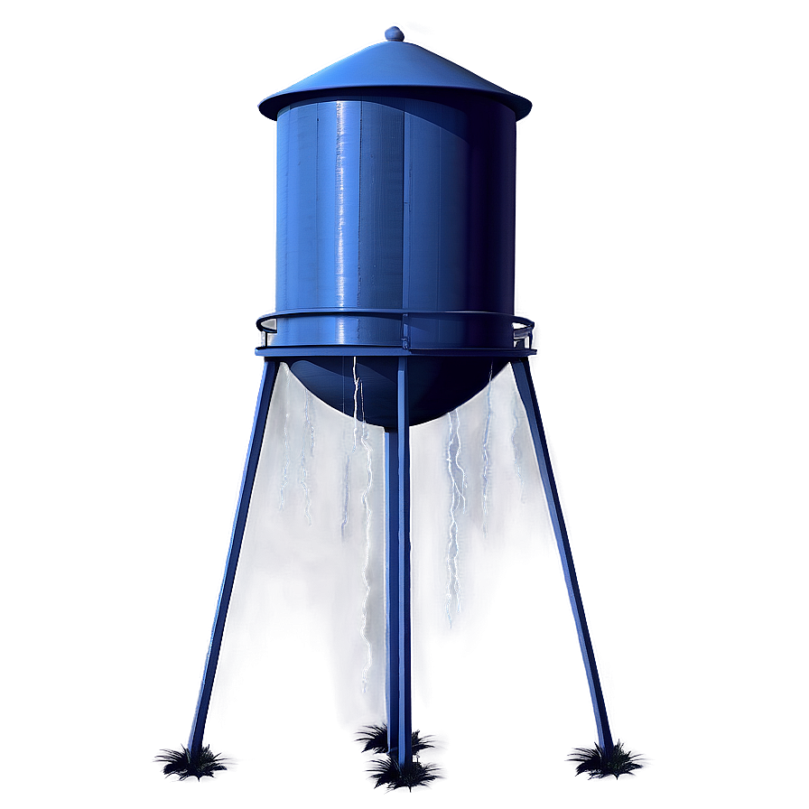 Water Tower With Lightning Strike Png Vhy59