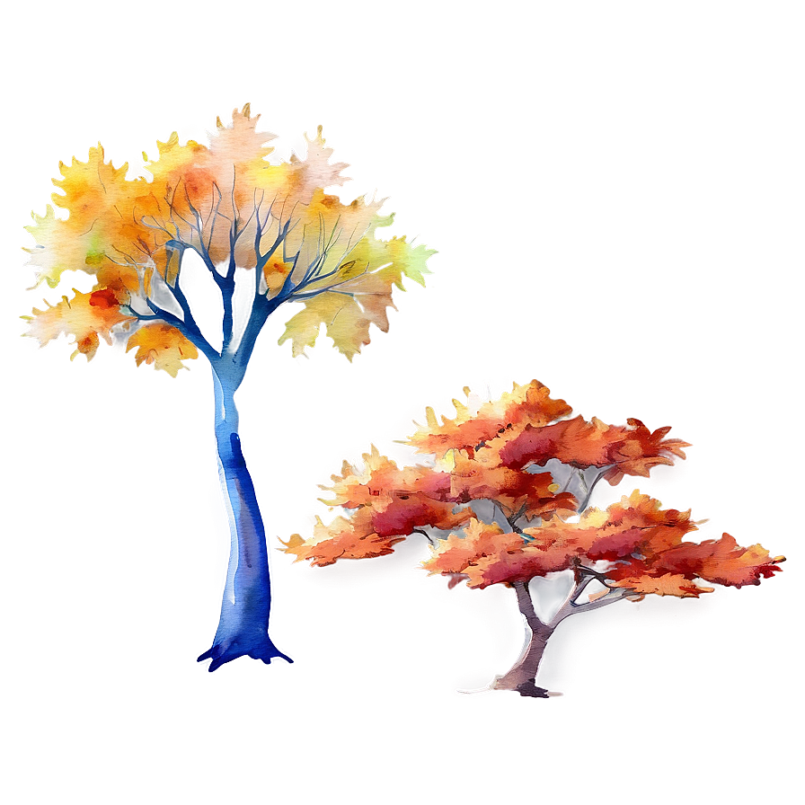 Watercolor Autumn Tree Png Kwy