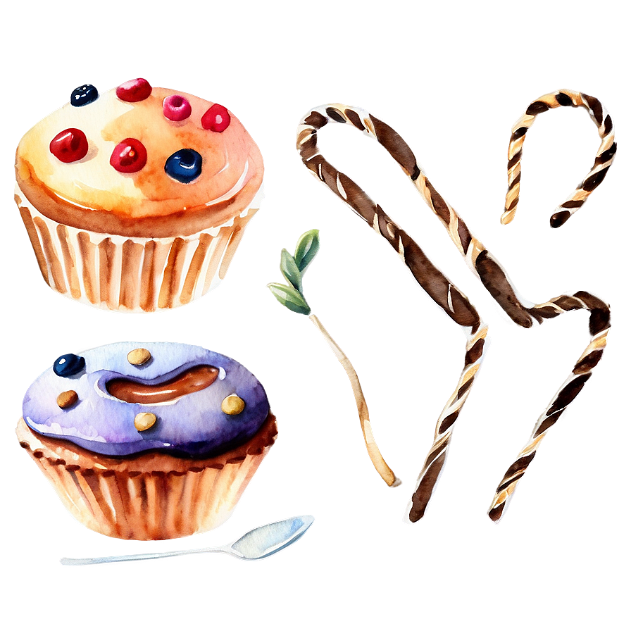 Watercolor Baking And Pastry Png 05032024