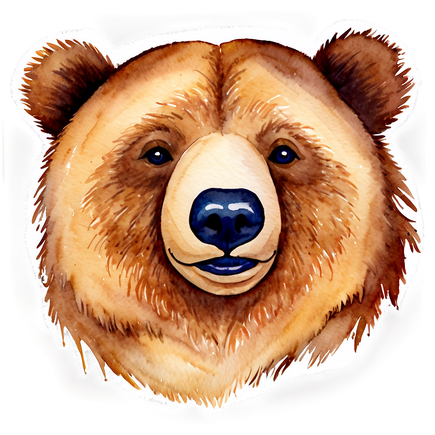 Watercolor Bear Face Png 99