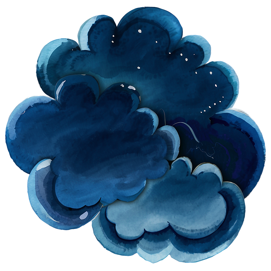 Watercolor Blue Clouds Png Pxy