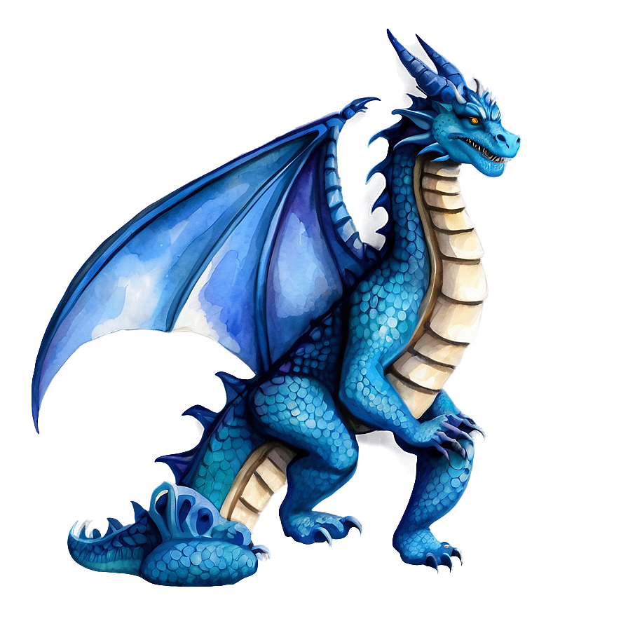 Watercolor Blue Dragon Png Rgi