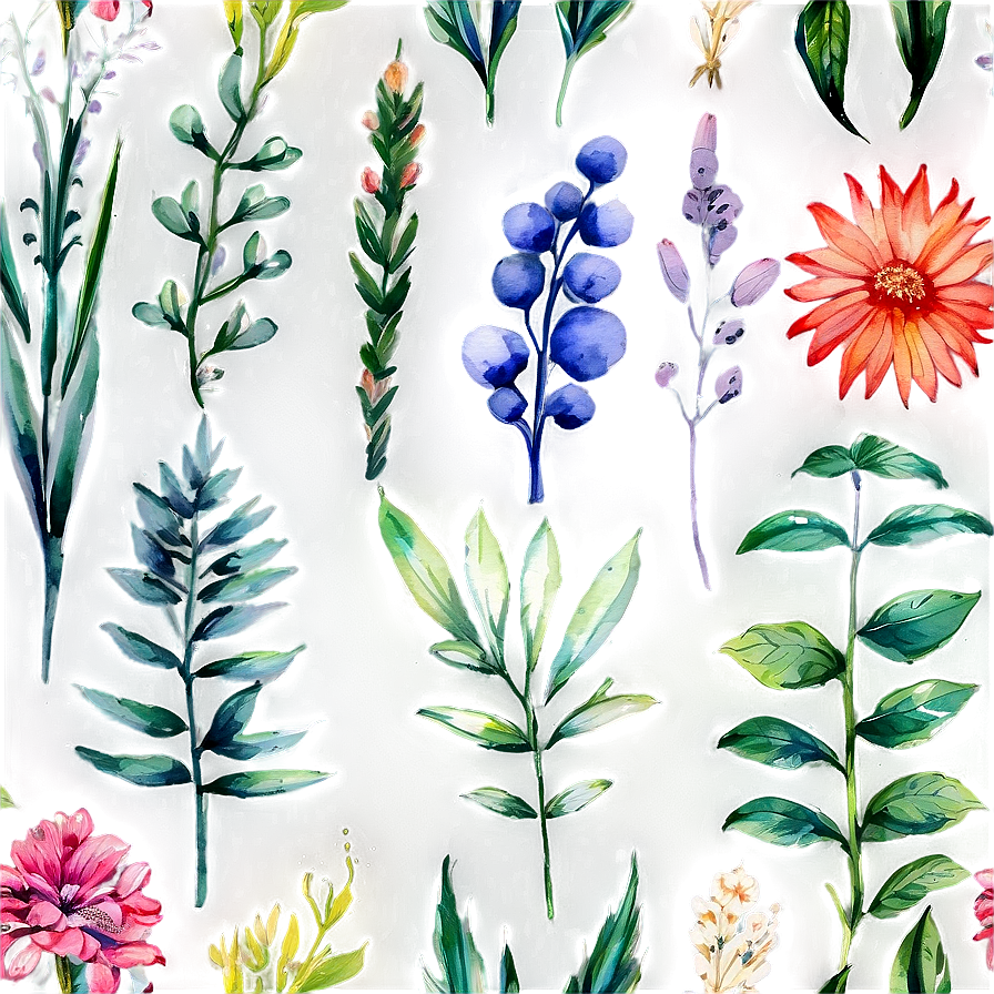 Watercolor Botanicals Clipart Png Xqw45