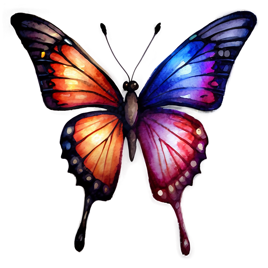 Watercolor Butterflies Png 8
