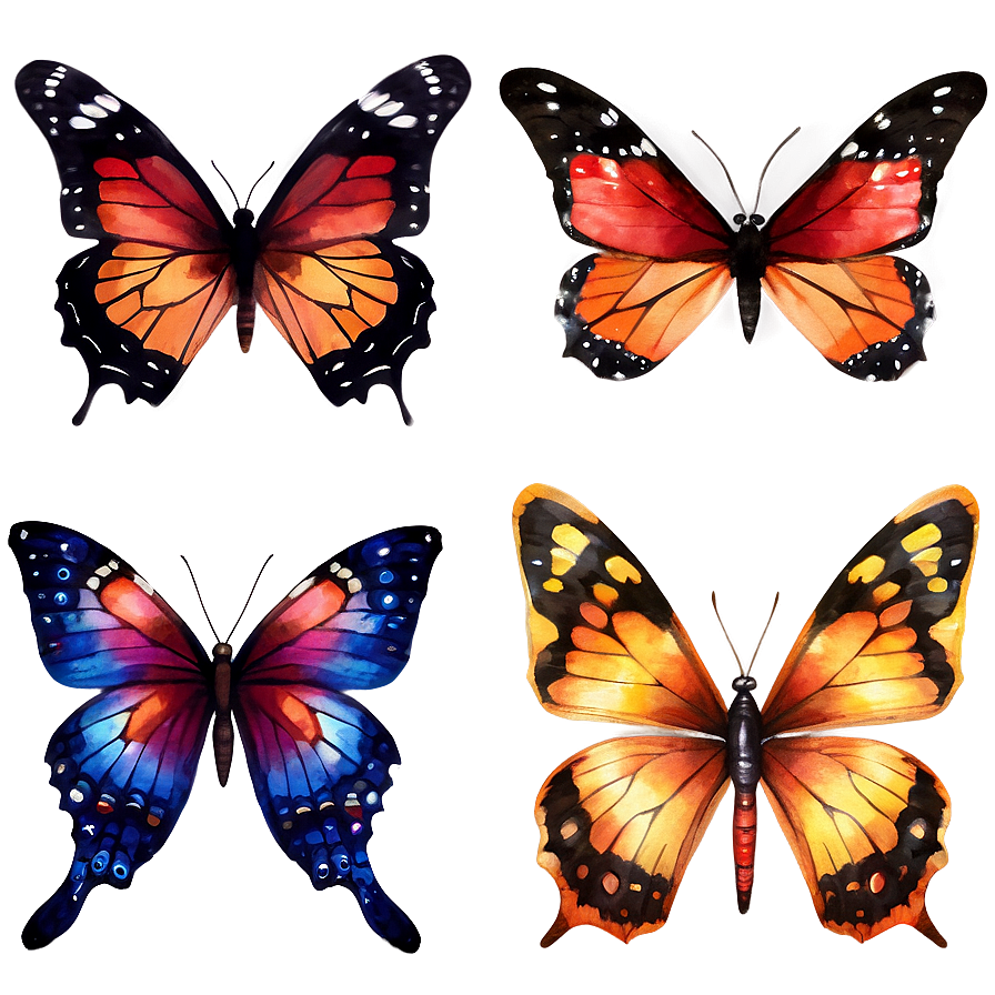 Watercolor Butterflies Png Whp