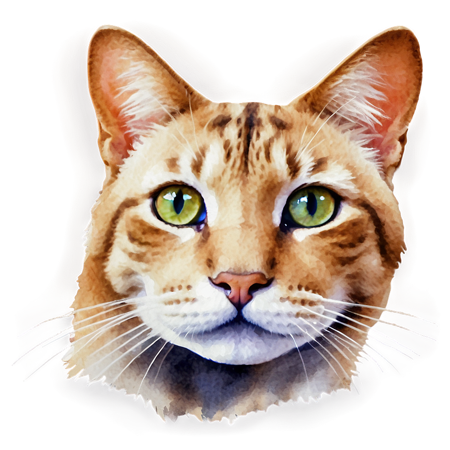 Watercolor Cat Face Png Nee