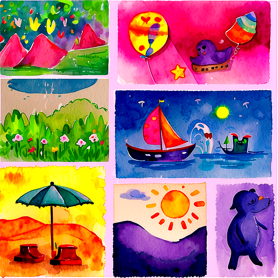 Watercolor Children’s Book Illustrations Png Dib2