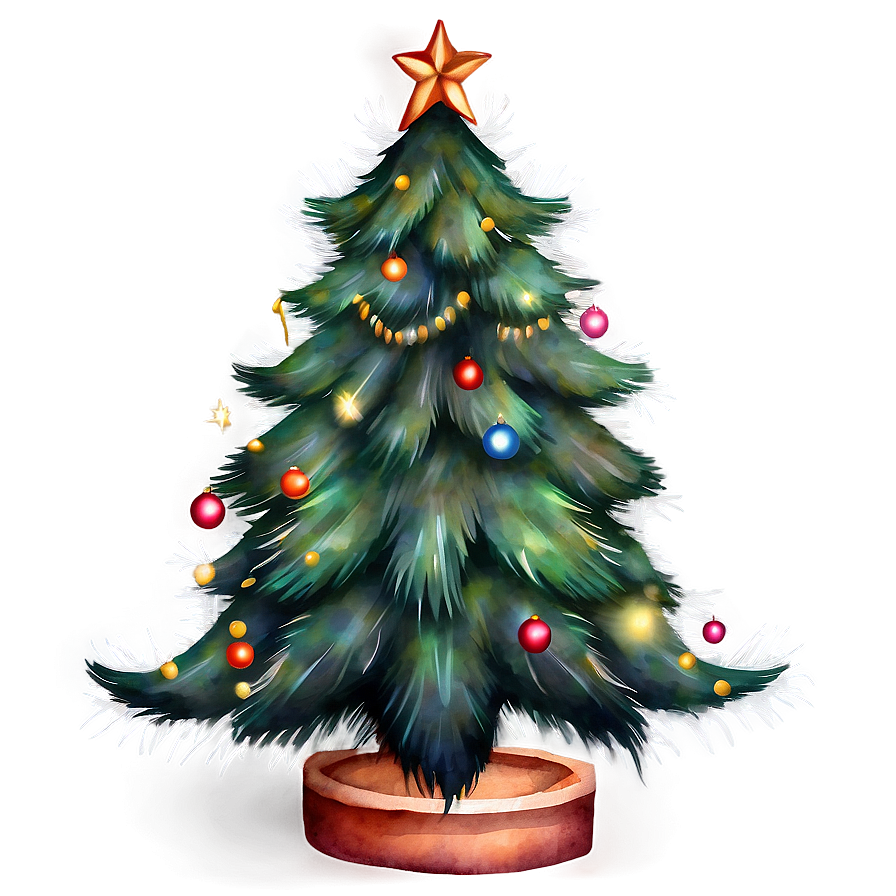 Watercolor Christmas Tree Png 55