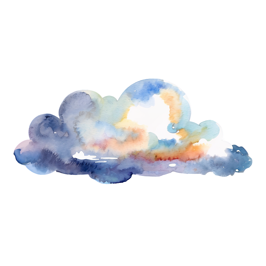 Watercolor Cloud Vector Png 38