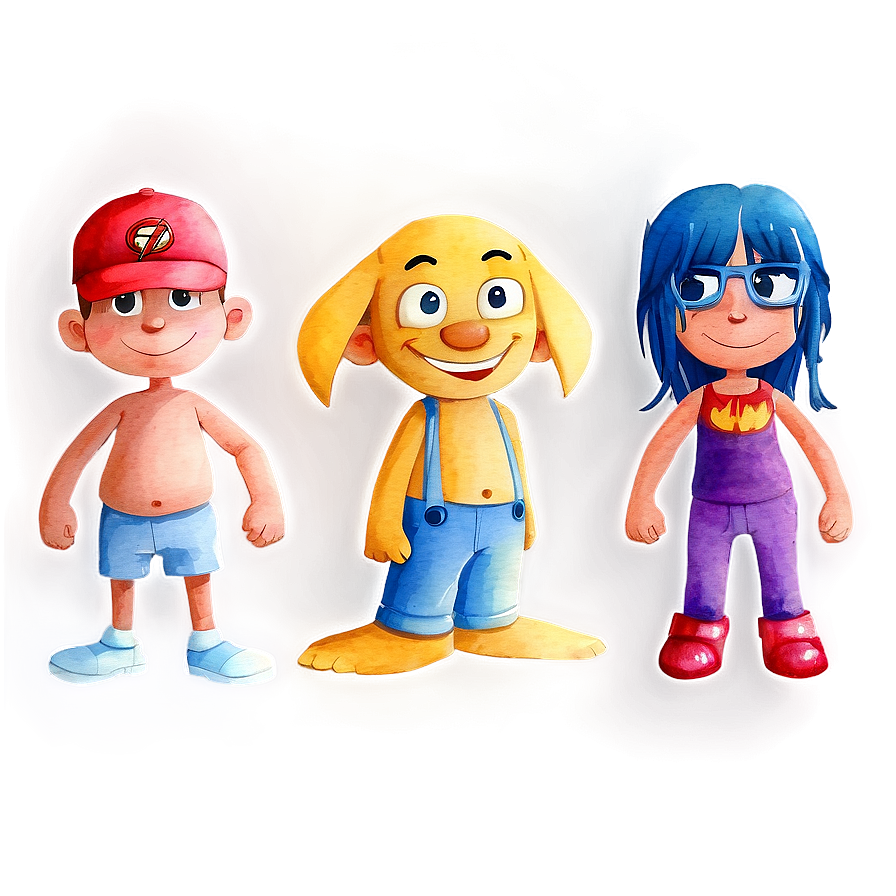 Watercolor Comic Characters Png Cmi27