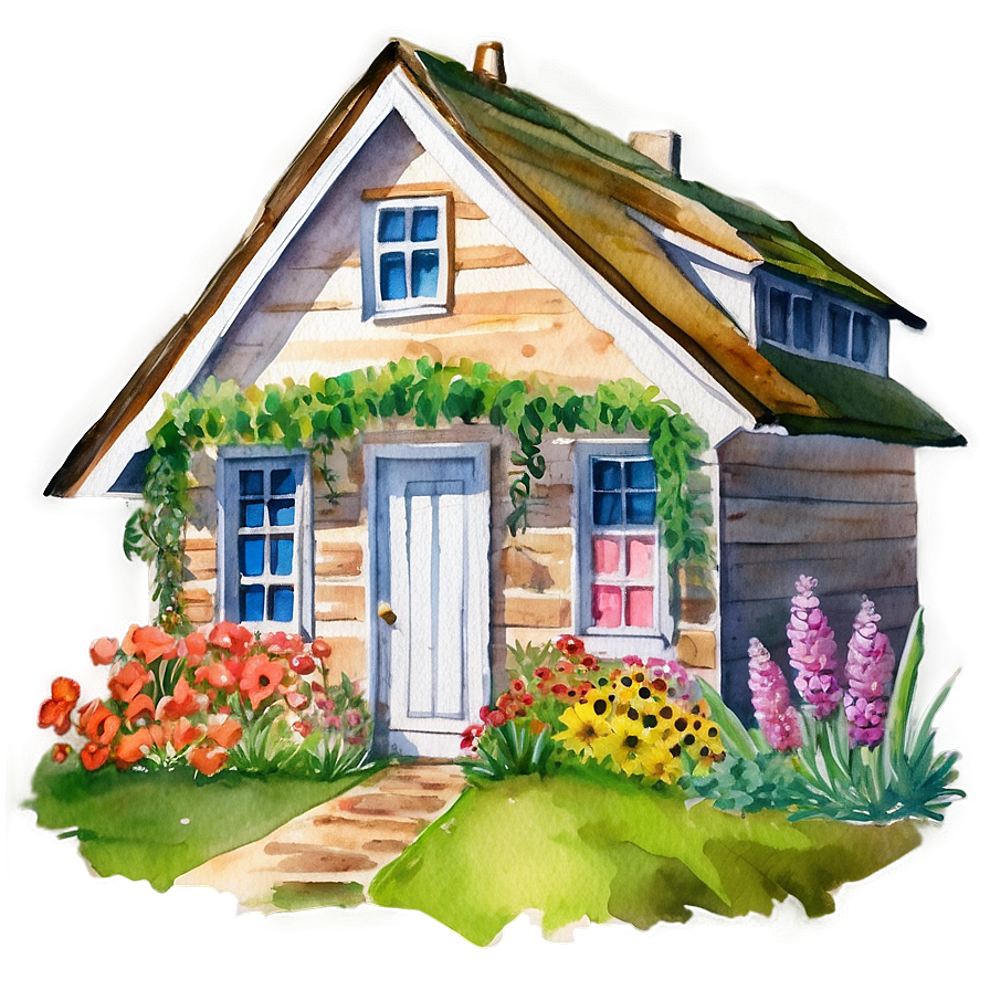 Watercolor Cottage Art Png 06202024