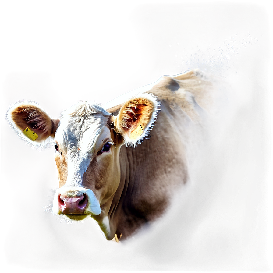 Watercolor Cow Face Png 06212024