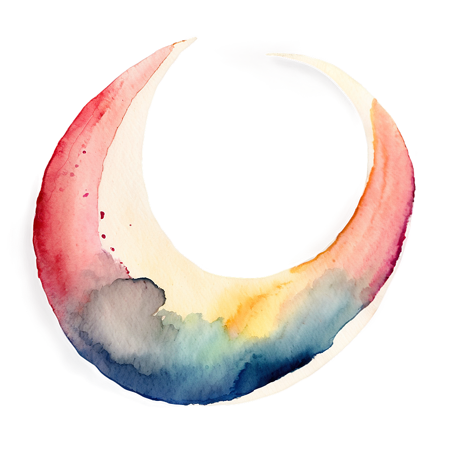 Watercolor Crescent Moon Png Umd60